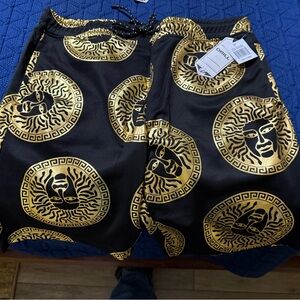 Drill clothing Men's Black and Gold Athletic Shorts